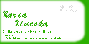 maria klucska business card