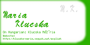 maria klucska business card